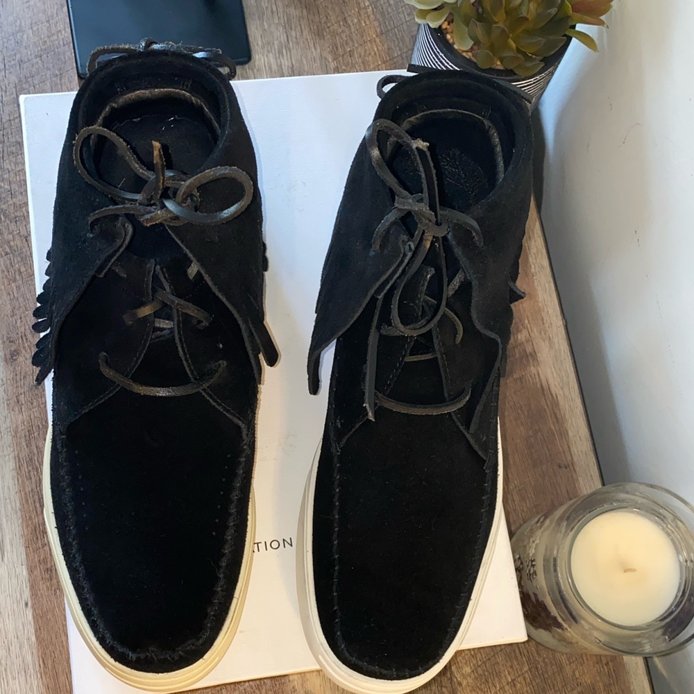 NWB!! Foundation Footwear Native Black High-Top Fringe Moccasin Sneakers Size 11 - Picture 6 of 14